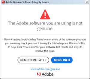 Adobe Warning